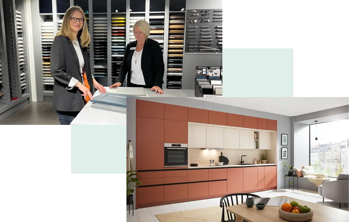 Küchenzeile rot modern mit Backofen, Küchenstudio in Schwerte